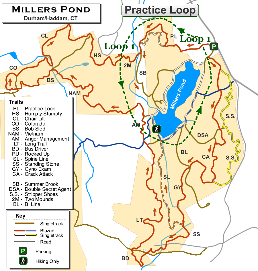 Millers Pond Trail Map