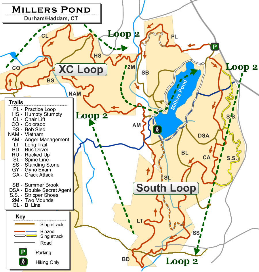 Millers Pond Trail Map