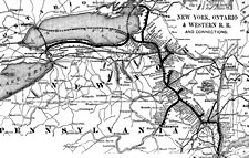 New York Ontario and Western RR Map - Thumbnail