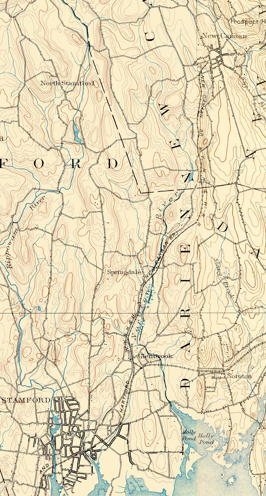 USGS Topo Map Stamford/NewCanaan