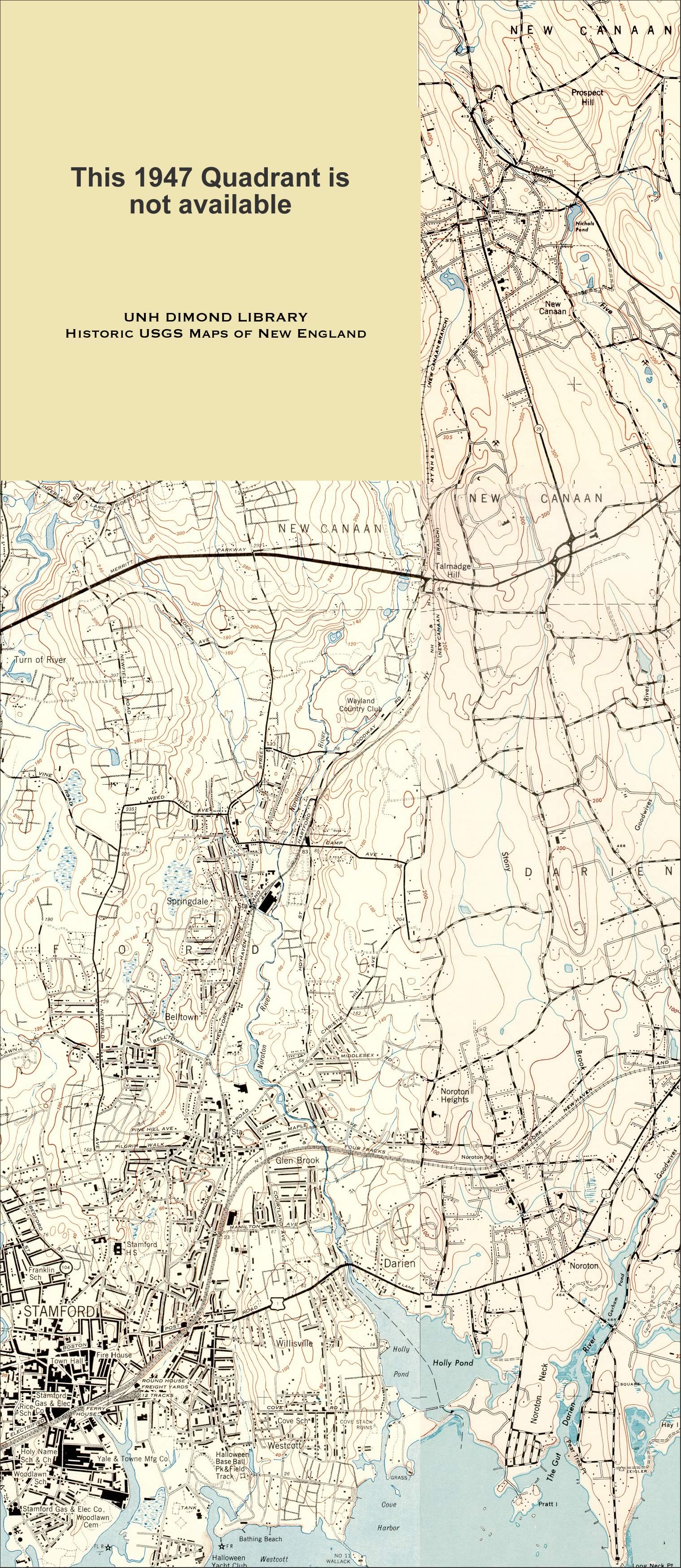 USGS Topo Map Stamford/NewCanaan