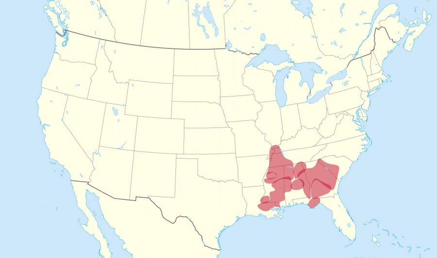 Map of Muskogean languages