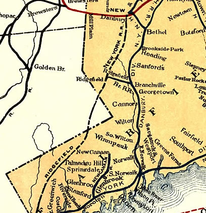 Proposed Ridgefield and New York Railroad Map