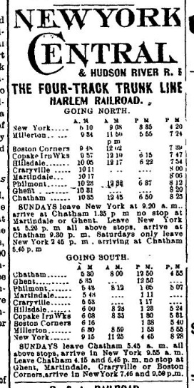 New York Central RR Timetable